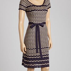 Julian Taylor New-York Zigzag Knit Dress Size S 100% Rayon/Lining 100%Polyester